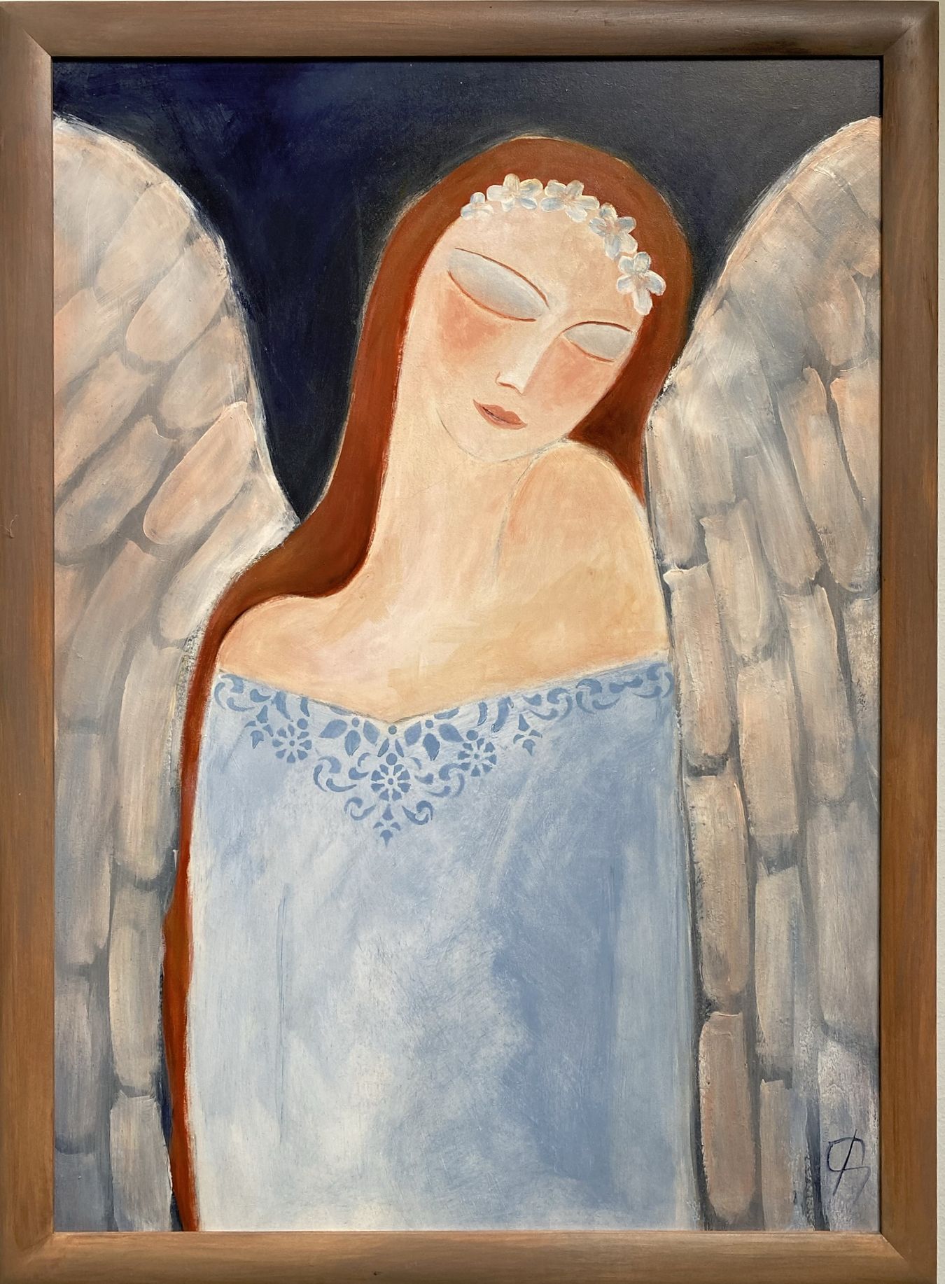 [prodáno] Modrý anděl s krajkou