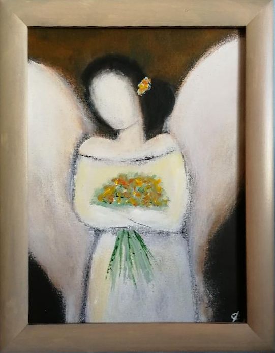 [prodáno] Anděl s jarními květy