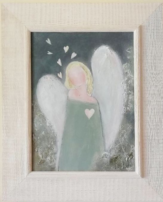 [prodáno] Zamilovaný anděl - šedozelená